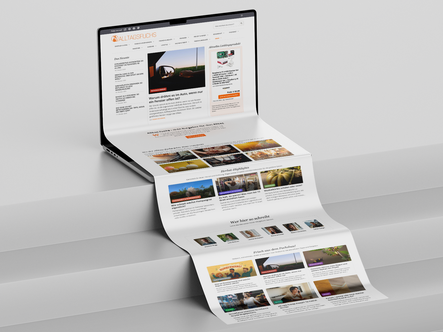 Webentwicklung der Ratgeberplattform Alltagsfuchs